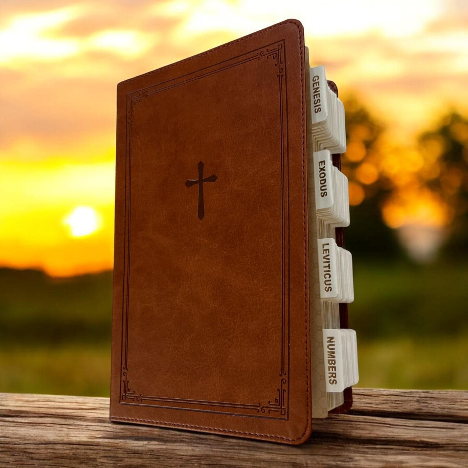Custom Brown NKJV Tabbed BIBLE with Tabs Christian Gift for Him Dad Men Boys Her Mom Women Confirmation Communion Baptism Catholic Birthday