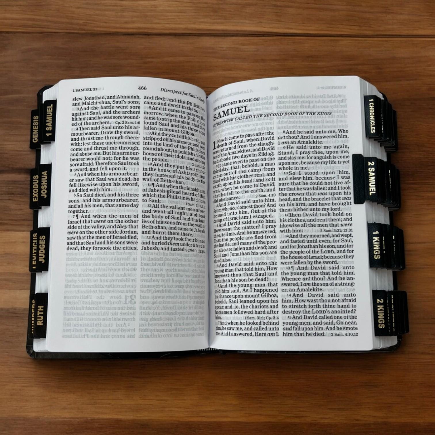 Custom Black KJV Tabbed BIBLE with Tabs Christian Gift for Him Dad Her Men Women Communion Baptism Catholic Confirmation Wedding Birthday