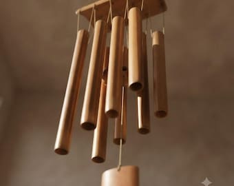 Personalized Bamboo WINDCHIMES Wind Chime Wood Memorial Sympathy Home Garden Housewarming Birthday Gift for Her Mom Wedding Custom Engraved