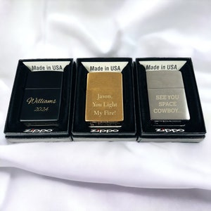 Personalized LIGHTERS for Men ZIPPO Women Custom Engraved Groomsmen Gift for Him Dad Men Husband Wedding Cool Boyfriend Birthday Grandpa Son