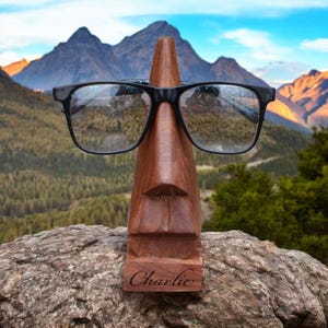 Personalized EYEGLASS HOLDER Glasses Stand Wood Sunglasses Cute Funny Unique Groomsmen Gift for Him Dad Her Mom Home Birthday Christmas
