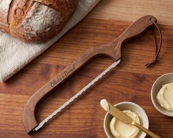 Personalized BREAD KNIFE BOW Slicer Sourdough Chef Kitchen Baking Wedding Housewarming Home Birthday Gift for Her Mom Women Custom Engraved