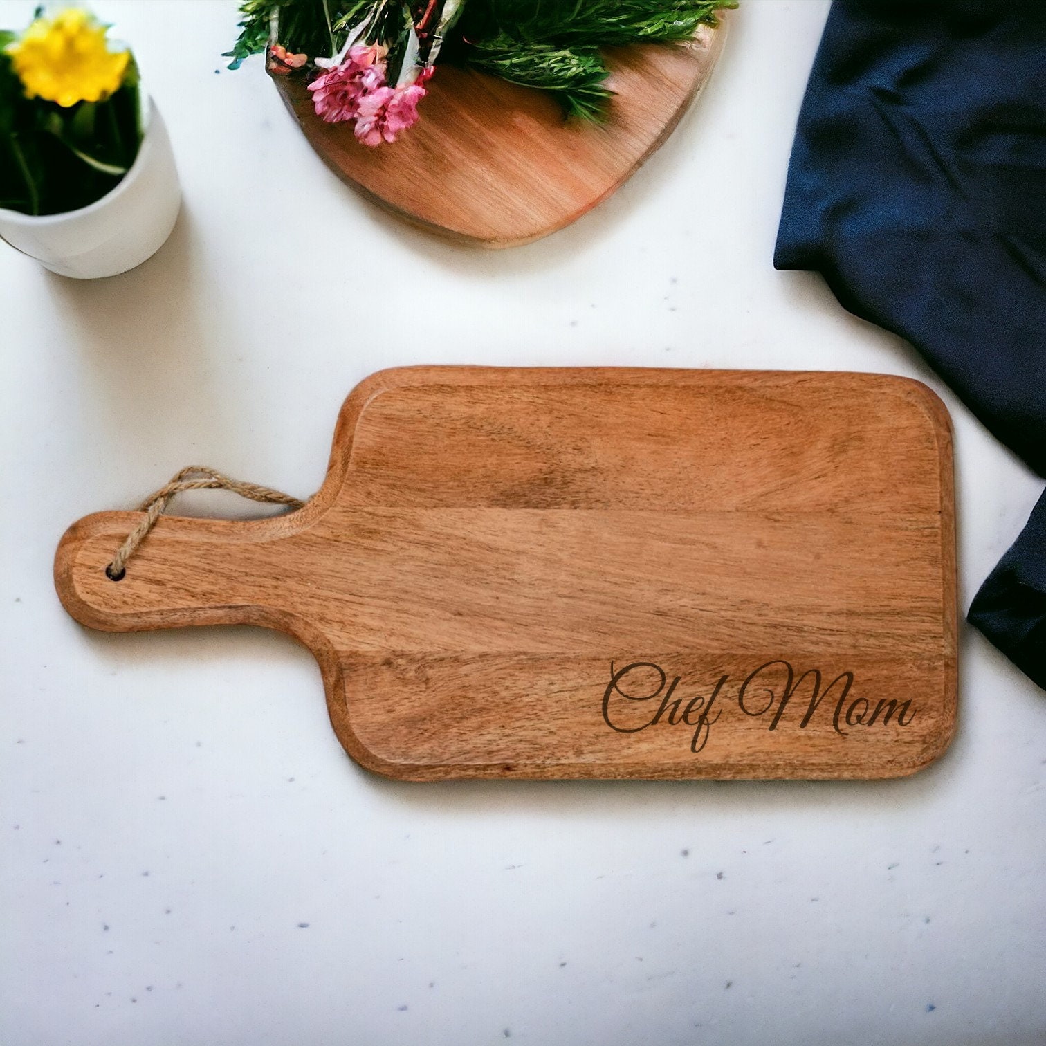Personalized CUTTING BOARD Custom Engraved Cooking Baking Home Chef Housewarming Gift for Her Mom Women Wedding Anniversary Birthday