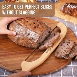 Personalized BREAD KNIFE BOW Slicer Sourdough Chef Kitchen Baking Wedding Housewarming Home Birthday Gift for Her Mom Women Custom Engraved