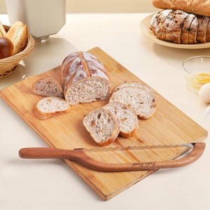 Personalized BREAD KNIFE BOW Slicer Sourdough Chef Kitchen Baking Wedding Housewarming Home Birthday Gift for Her Mom Women Custom Engraved