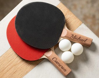 Personalized PING PONG PADDLES Table Tennis Racket Racquet Pips Hardbat Birthday Gift for Him Dad Her Men Women Mom Children Custom Engraved