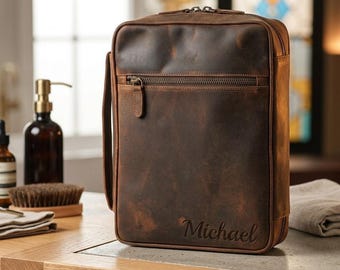 Personalized Leather BIBLE COVER Case Holder Christian Birthday Gift for Him Dad Men Her Mom Wedding Graduation Custom Engraved