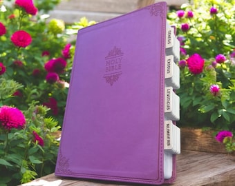 Personalized Tabbed Pink NIV BIBLE with Tabs Birthday Gift for Her Mom Women Christian Wedding Graduation Pastor Custom Engraved
