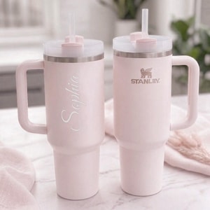 Vaso térmico STANLEY CUP personalizado, taza de viaje, regalo de cumpleaños para maestra, dama de honor, mamá, mujer, entrenadora, grabado personalizado.