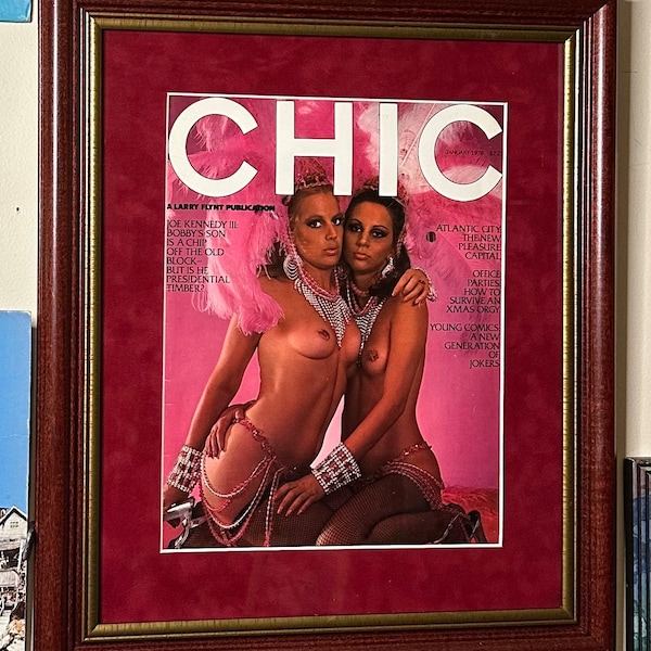 1978 Vintage CHIC Adult Magazine Cover Framed Wall Decor