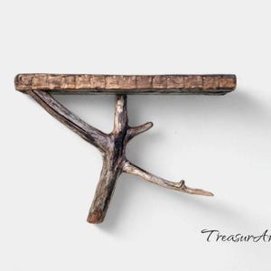 Wood shelf, 19&quot; Rustic shelf, Driftwood shelf, Wall storage, Floating wood shelf, Coastal theme shelf