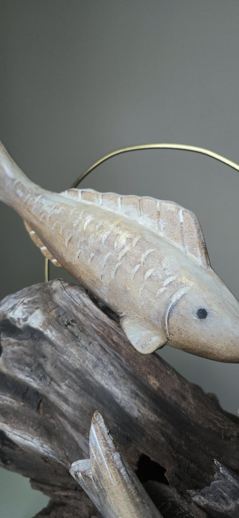 Swimming Together – One of a Kind Driftwood Fish Sculpture, Handcrafted Lakeside Wood Art, Organic decor image 6