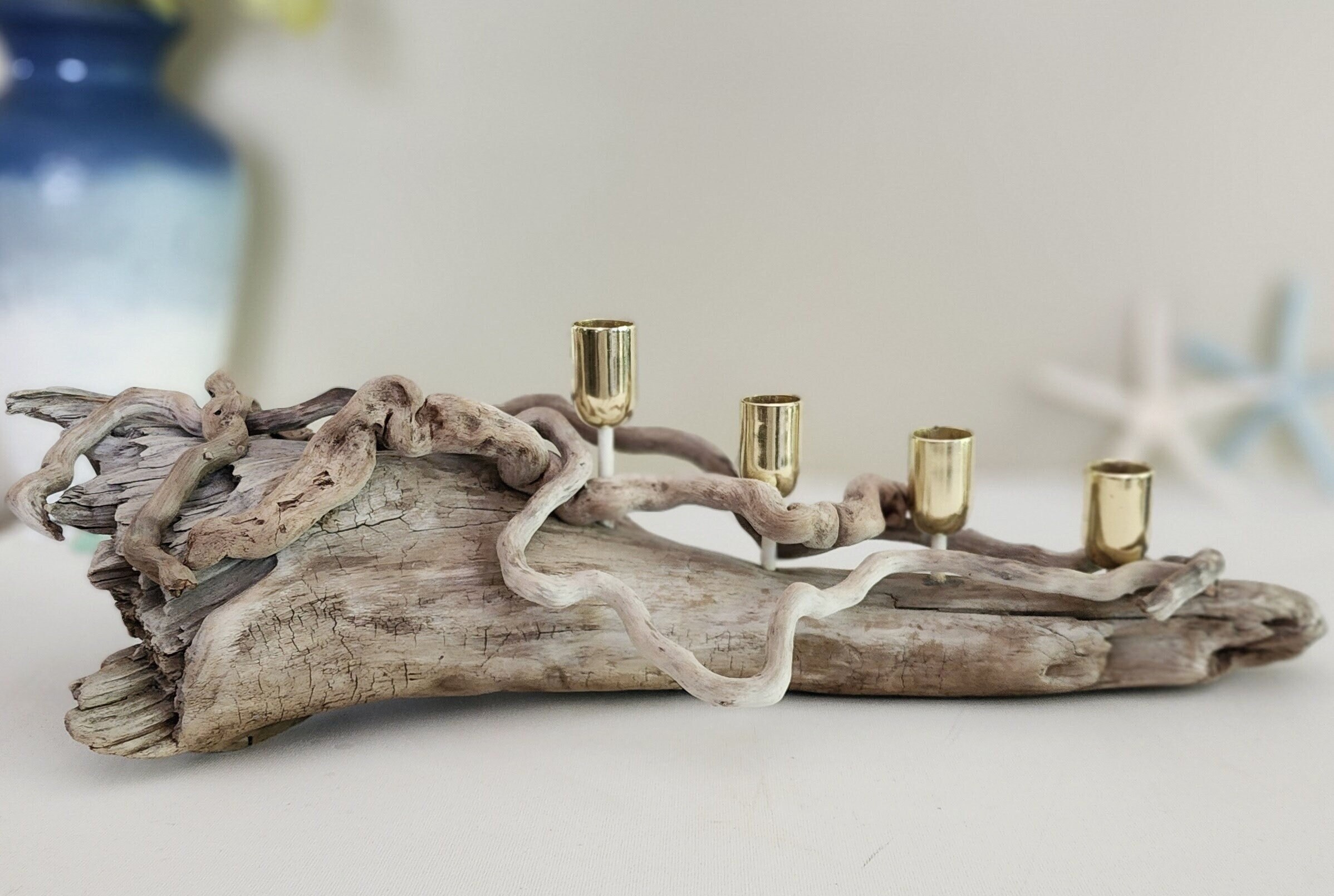 Elegant Candlestick Holder Driftwood Candle Holder - Etsy