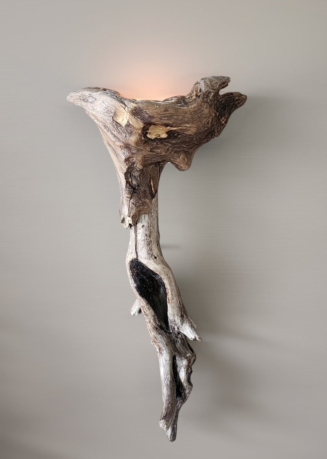 Driftwood Wall Sconce, 20 Rustic Wood Sconce, Driftwood Sconce, Natural