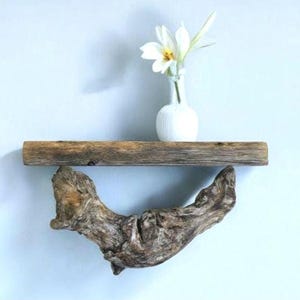 Wood floating shelf,  14.5&quot; Driftwood shelf, Rustic shelf, Natural Decor, Cabin decor, Coastal decor