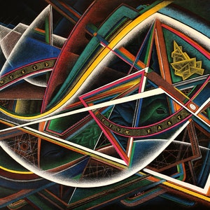 Print on canvas from Large Abstract Painting, &quot;East-West&quot;, in various sizes; original is available for sale