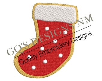 Christmas stocking cookie design for machine embroidery. In pes, dst, xxx and hus machine formats. Instant Download. For 4x4 hoop.