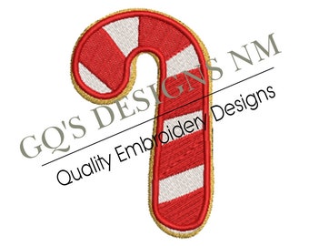 Christmas Candy Cane Cookie Embroidery Design – 4x4 Hoop, Instant Download