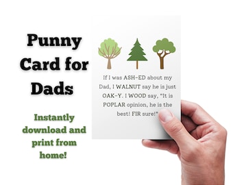 Tarjeta Wood Puns para papá - Descarga e impresión digital instantánea