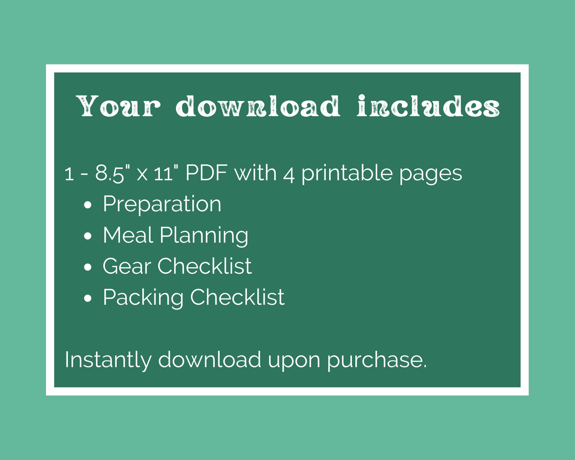 Camping Trip Planner Pdf Printable Package Instant Download Happy