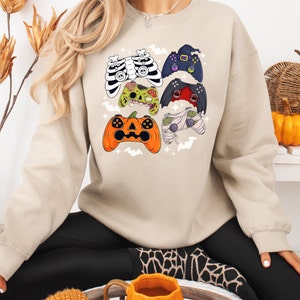 Skeleton Zombie Gaming Controller Sweatshirt, Halloween Gaming Controller Shirt, Halloween Zombie Shirt, Halloween Gamer Shirt, Gamer Shirt