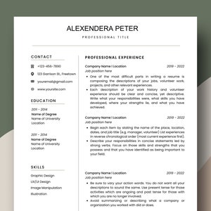 Professional Simple Resume Template Bundle with Cover Letter and Reference Page - Editable in Microsoft Word and Canva - ATS Friendly