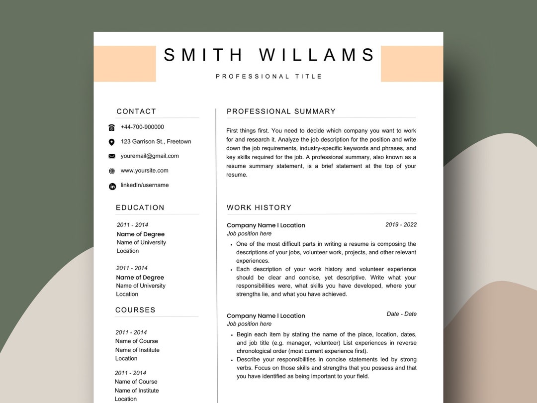Modern Resume Template Bundle With Cover Letter and Reference Page ...