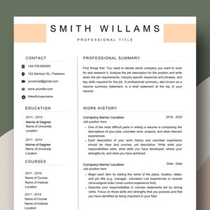 Modern Resume Template Bundle with Cover Letter and Reference Page - Editable in Microsoft Word and Canva - ATS Friendly and Optimized