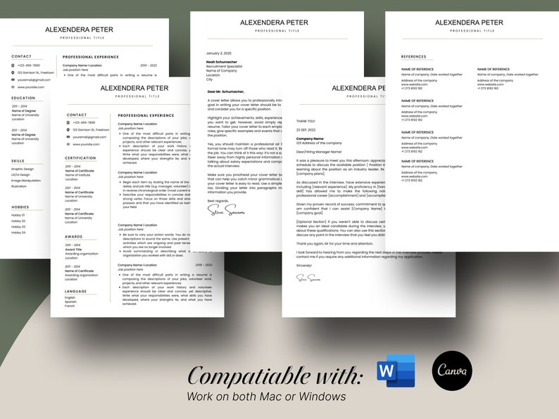 Professional Simple Resume Template Bundle With Cover Letter and