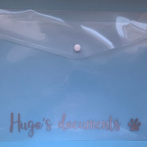 A4 personalised pet document folder
