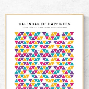 Calendario da parete personalizzato 2025 per la cura di sé + 720 adesivi per l'umore / Tracker dell'umore / Pianificatore della felicità / Affermazioni positive / Regalo di consapevolezza