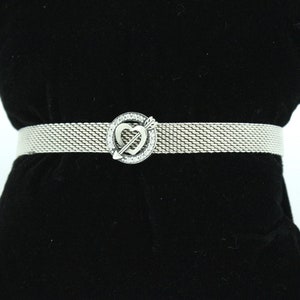 Pandora Sterling Silver Flat Mesh Bracelet with Arrow & Heart Charm