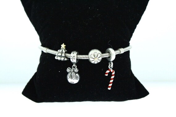 Pandora Moments Snake Chain Bracelet - With 4 cha… - image 1