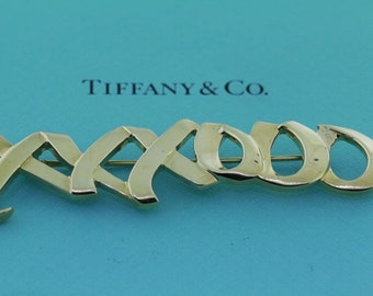 Tiffany & Co. 18K Gelbgold 1983 Paloma Picasso XO Anstecknadel/Brosche