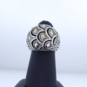 John Hardy Sterling & 18k Gold Dragon Scale Dome Ring