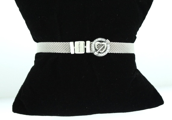 Pandora Sterling Silver Flat Mesh Bracelet With Arrow