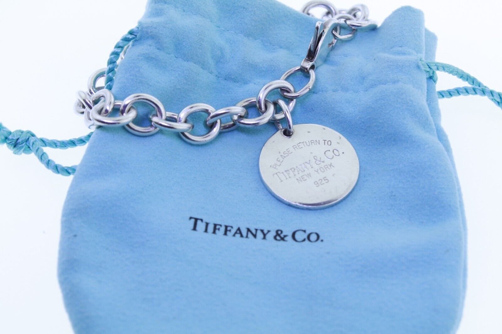 アクセサリー Tiffany return to bracelet Tiffany & Co. Please Return To Sterling 925 Round Tag Chain