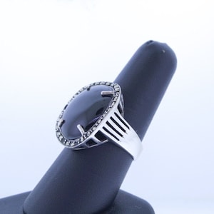 Natural Black Onyx Gemstone 925 Sterling Silver Ring