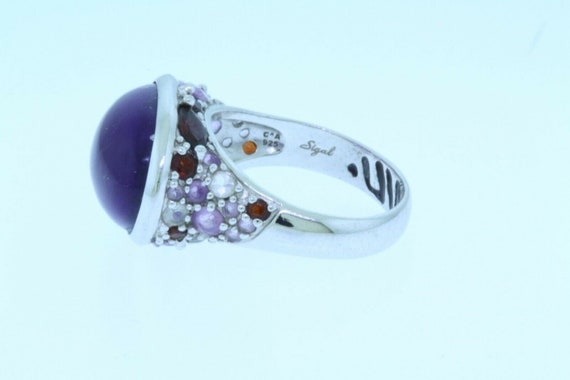 David Sigal Amethyst Sterling Cocktail Ring with … - image 7