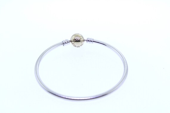 Pandora Authentic Gold Ball Clasp Two-Tone Bracel… - image 6