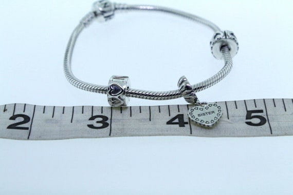Pandora Sterling Silver Bracelet With 3 Charms Sister Theme Etsy