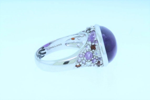 David Sigal Amethyst Sterling Cocktail Ring with … - image 2