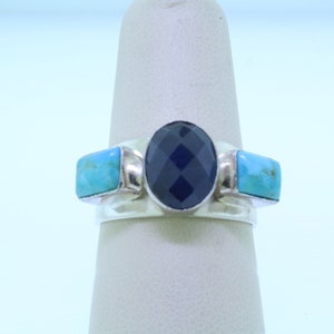 Sterling Silber Lapis und Türkis Ring Größe 7,75