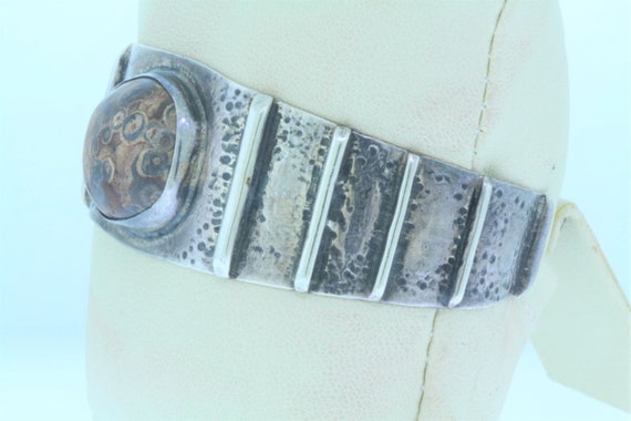 Southwestern Wide Band Sterling Silver Cuff with … - image 3