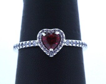Pandora Elevated Red Heart Ring New Zealand