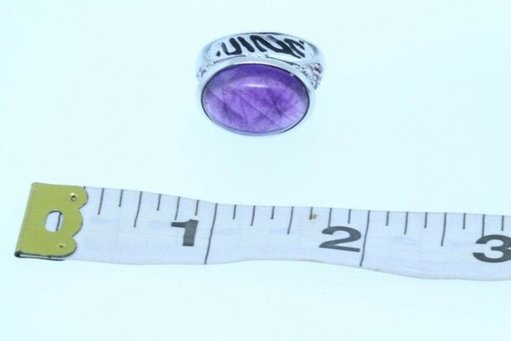 David Sigal Amethyst Sterling Cocktail Ring with … - image 8