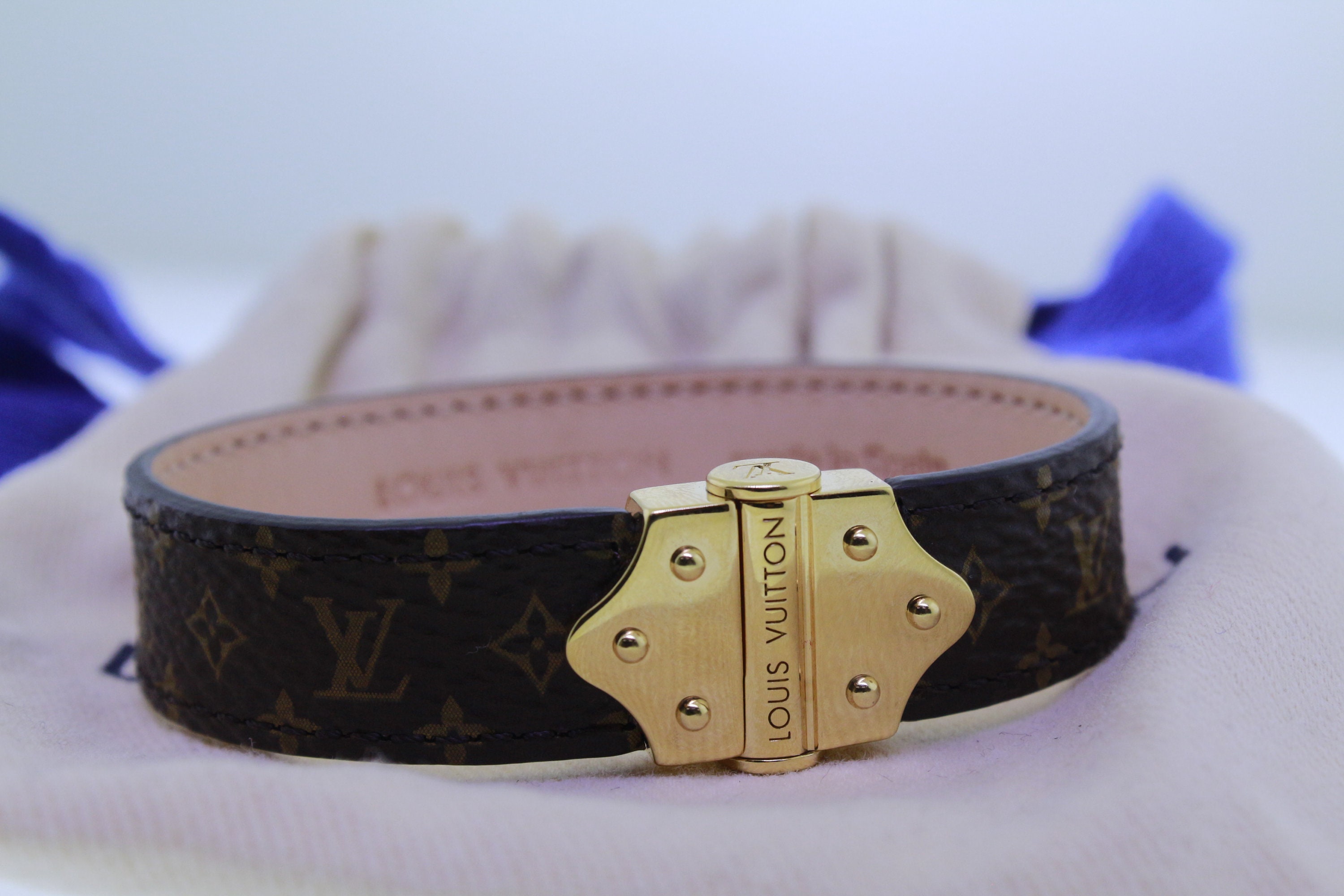 Louis Vuitton Nano Monogram Gold Tone Bracelet