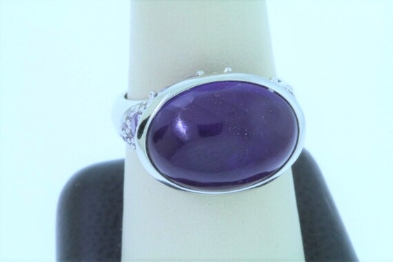 David Sigal Amethyst Sterling Cocktail Ring with … - image 5