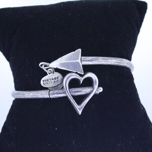 Vintage Alex and Ani Sixty Six Heart Arrow Bracelet, Size 7.25