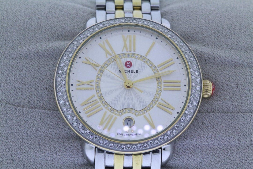 Michele Serein Mid Two-tone 18K Gold-plated Diamond Watch